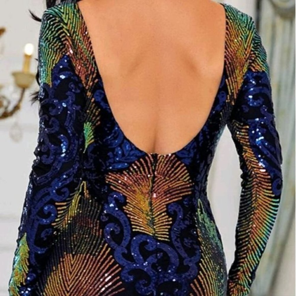 COLORBLOCK  SEQUINED PREMIUM BRAND SPECIAL EVENT MAXI - Picture 7 of 15